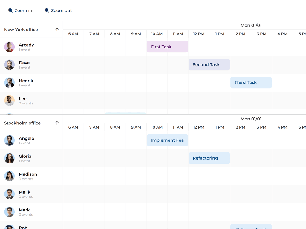 Drag drop tasks between different Scheduler instances