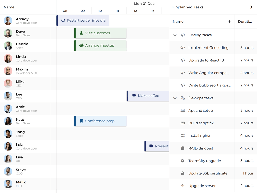 Drag drop from a tree