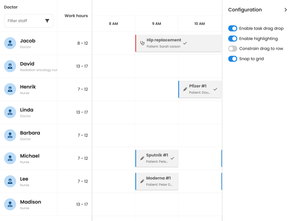 Highlight resource calendars