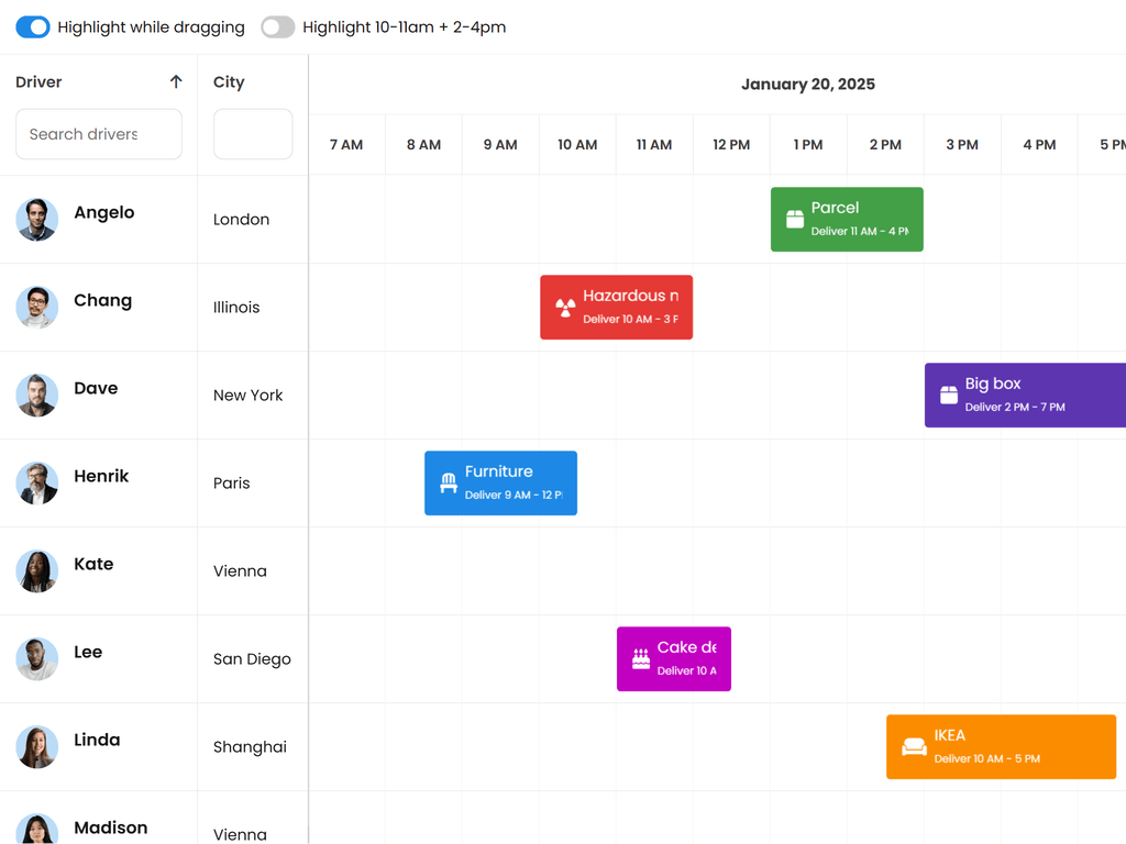 Highlighting time spans