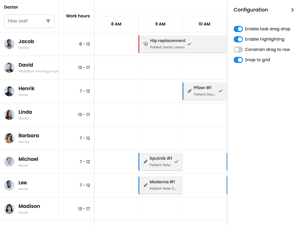 Highlight resource calendars