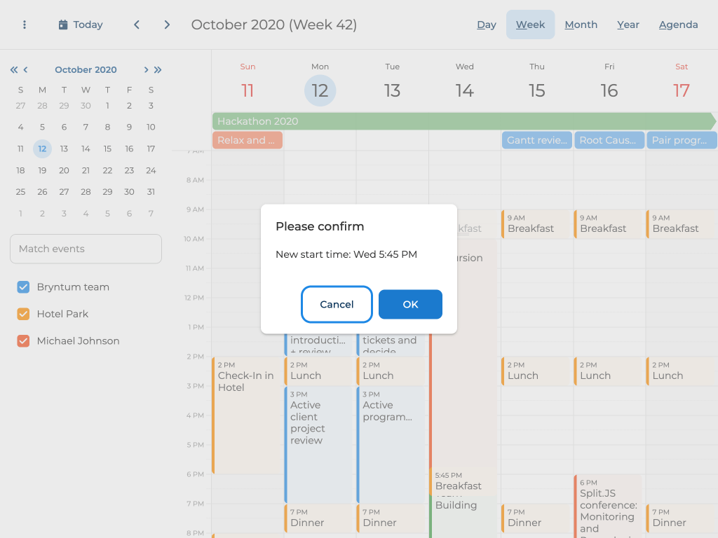 Confirmation dialogs