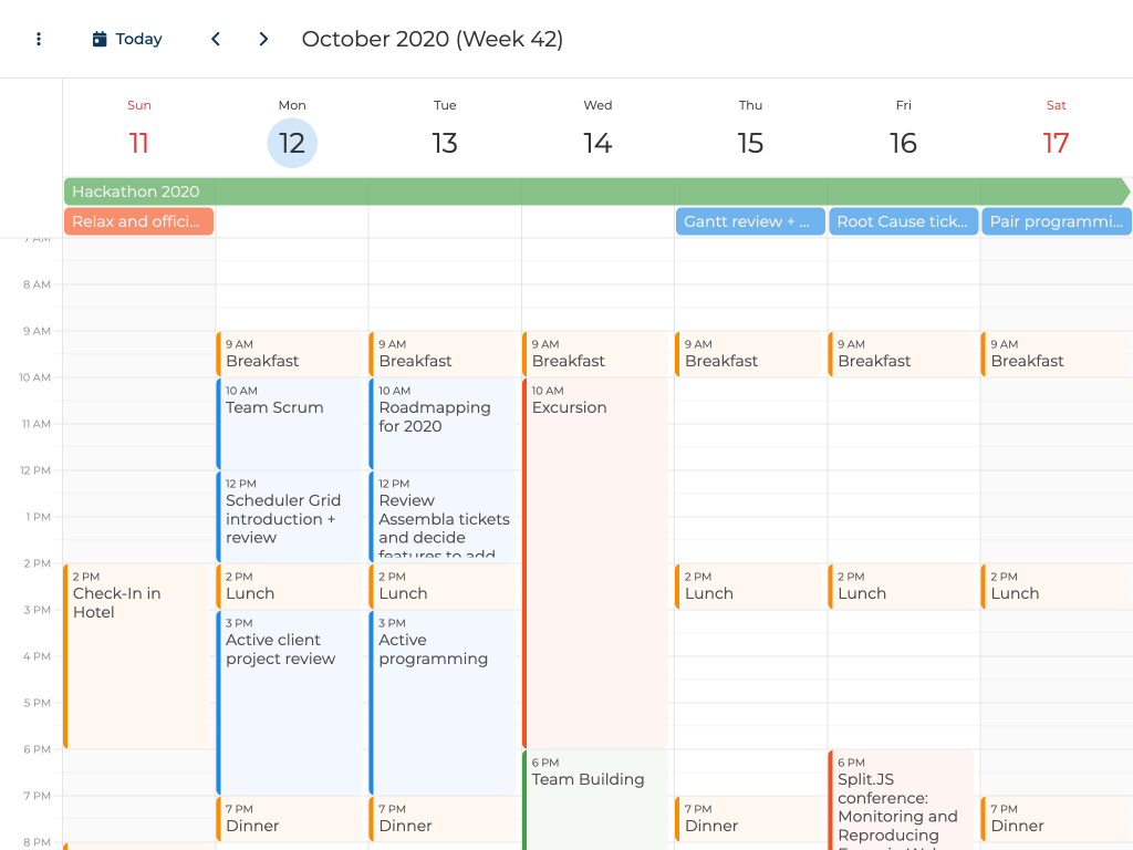 Zooming the DayView timeline