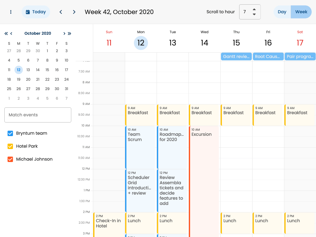 Configuring visible hours