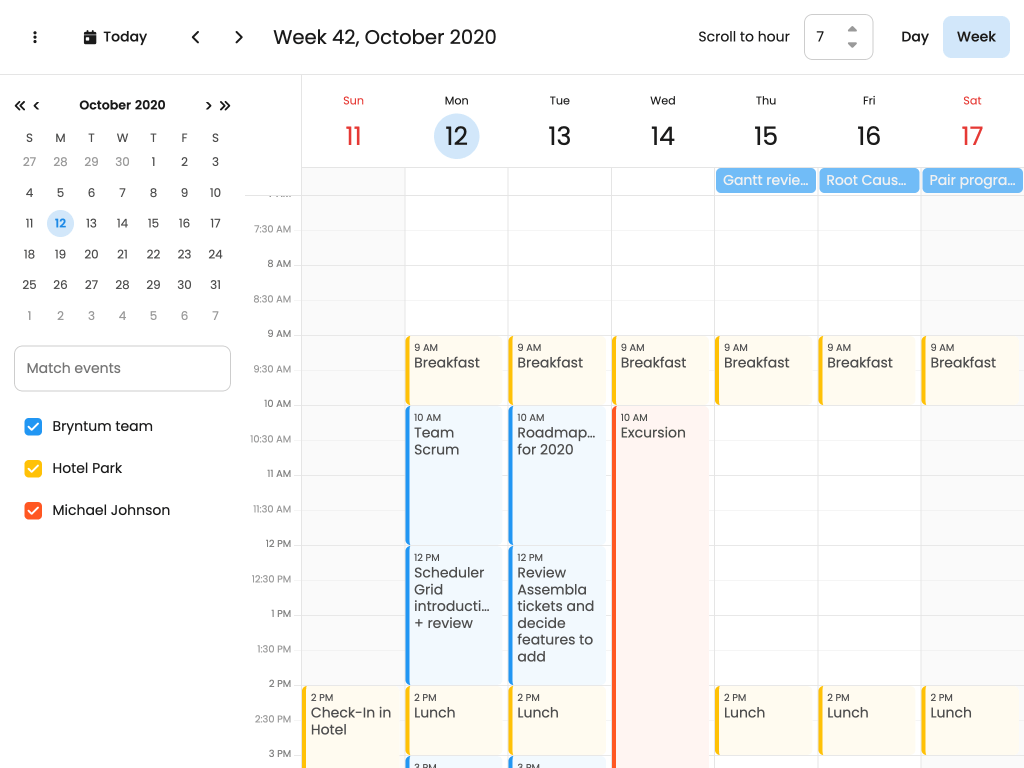 Configuring visible hours