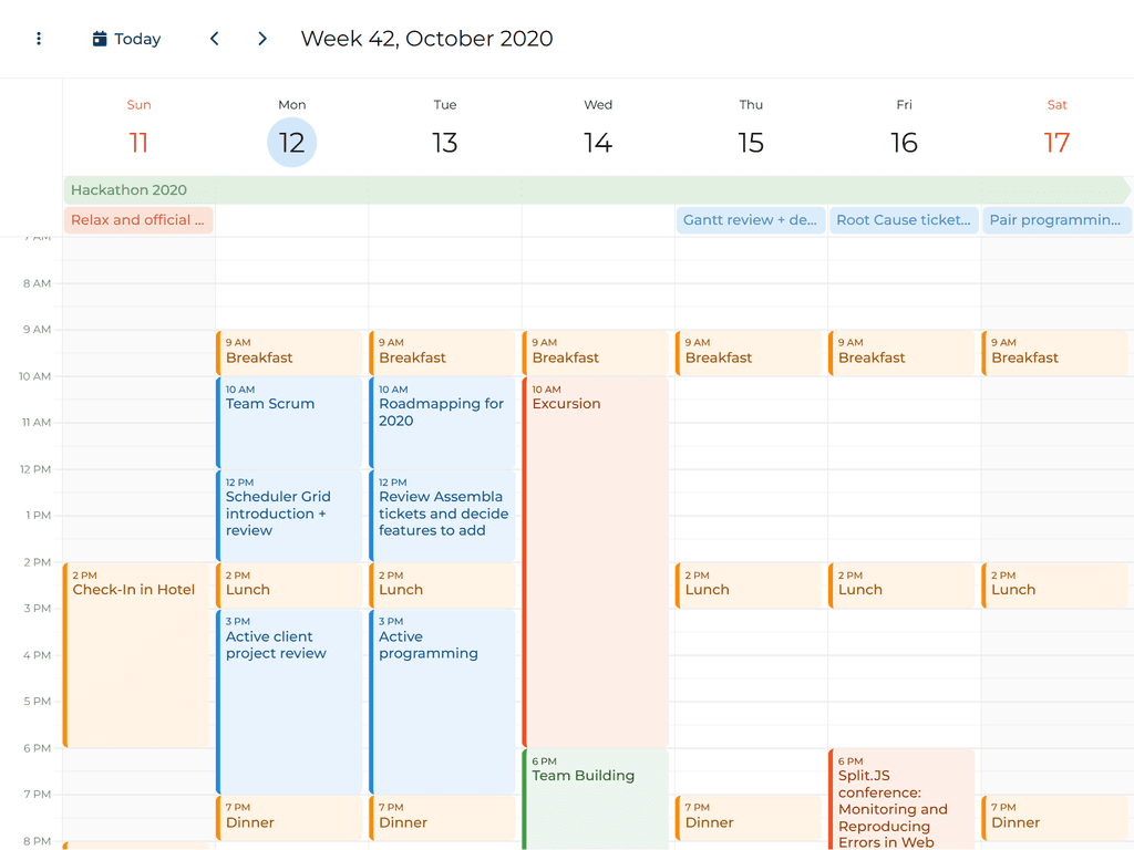 Zooming the DayView timeline