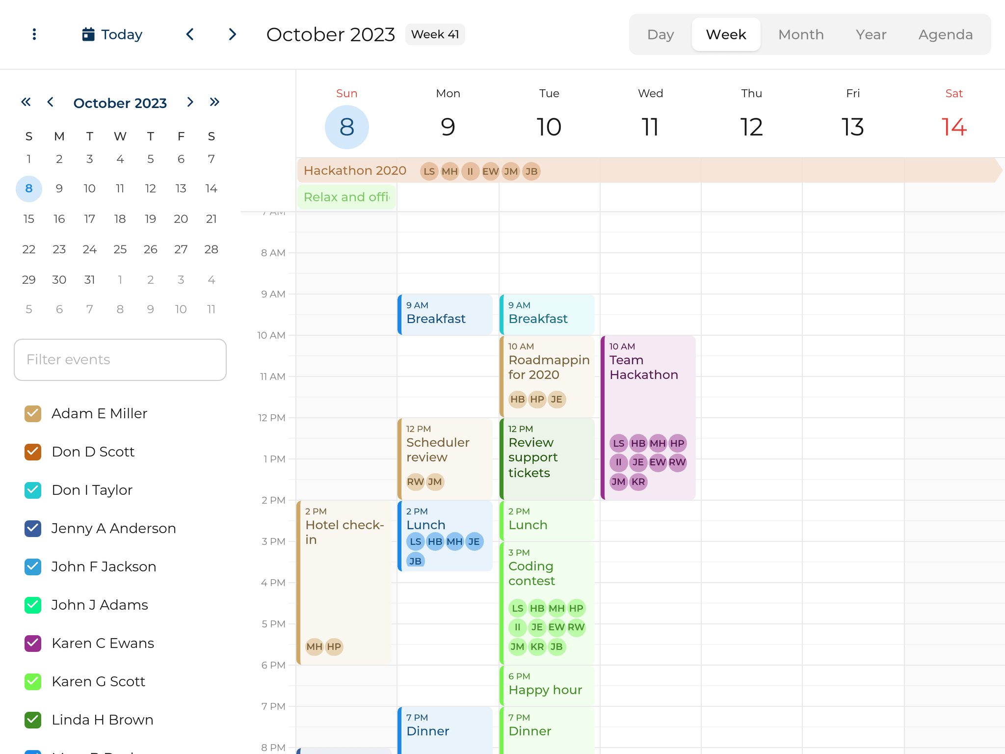 Bryntum Calendar - Event items