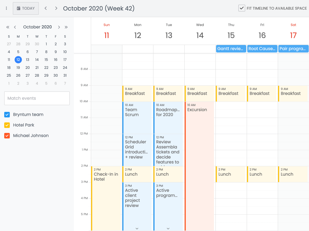 Fit timeline to available space - This example shows how to fit the timeline to the available vertical space