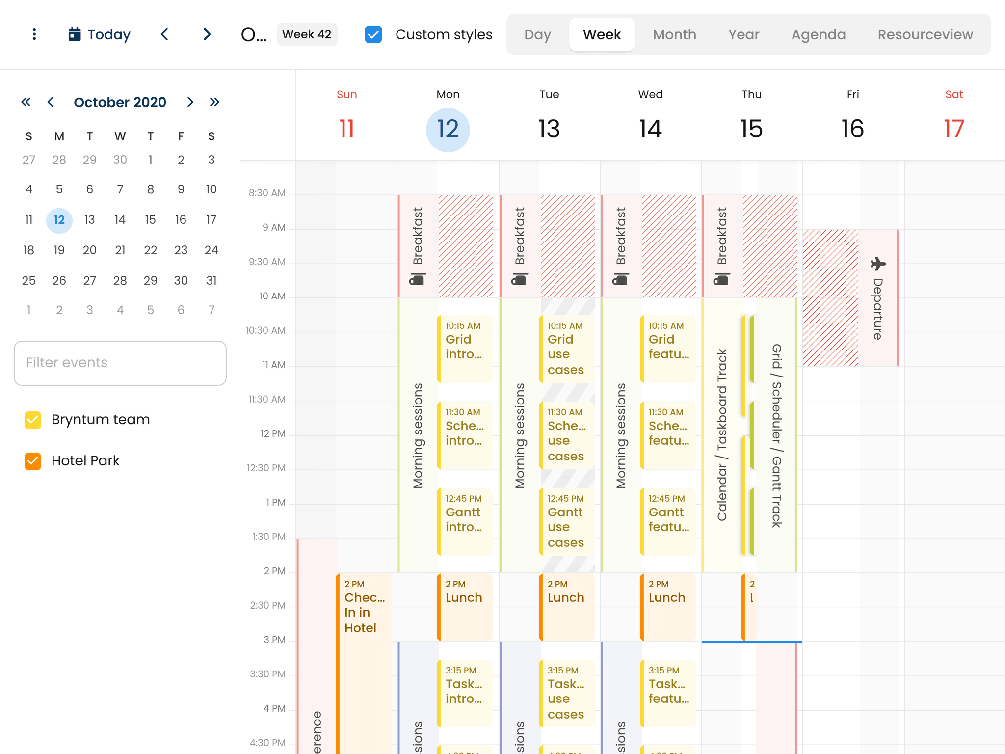 Bryntum Calendar - TimeRanges (Angular)