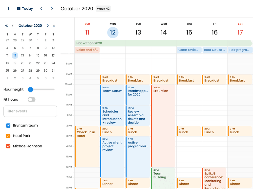 Zooming the DayView timeline