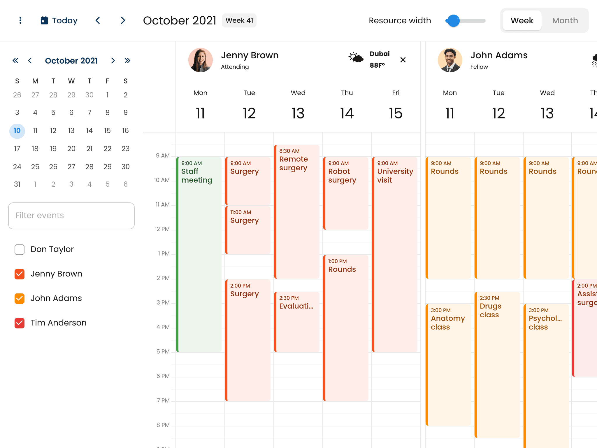 Bryntum Calendar - Resource view demo (Vue 3 + Vite)