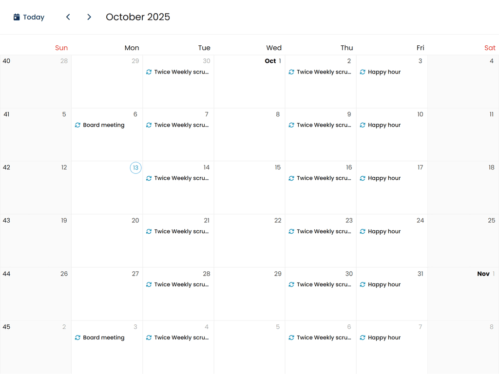 Customized event editor