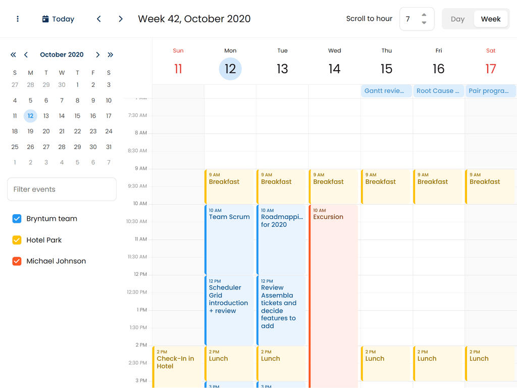 Configuring visible hours