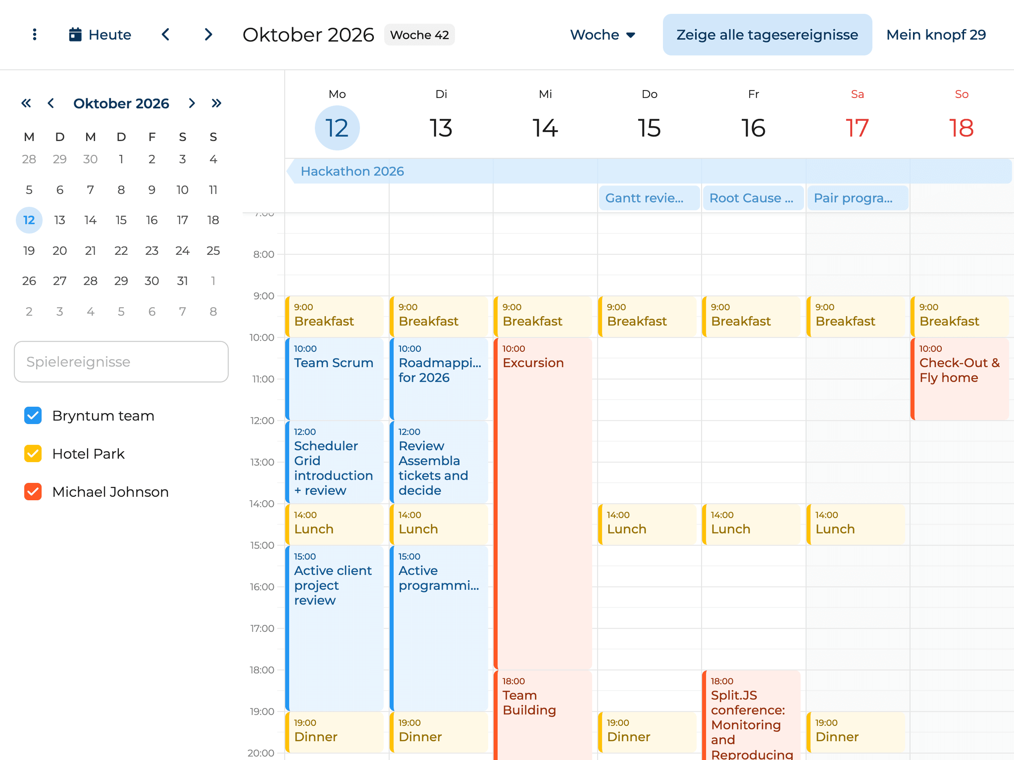 Bryntum Calendar - Localization demo