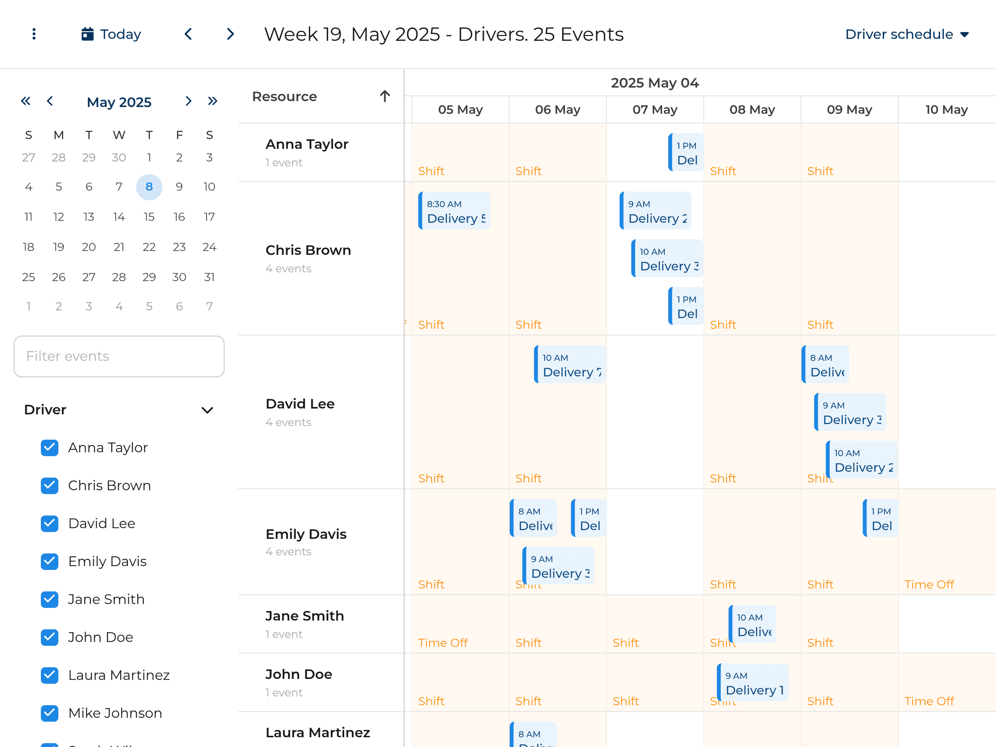 Bryntum Calendar - Multi resource scheduling modes