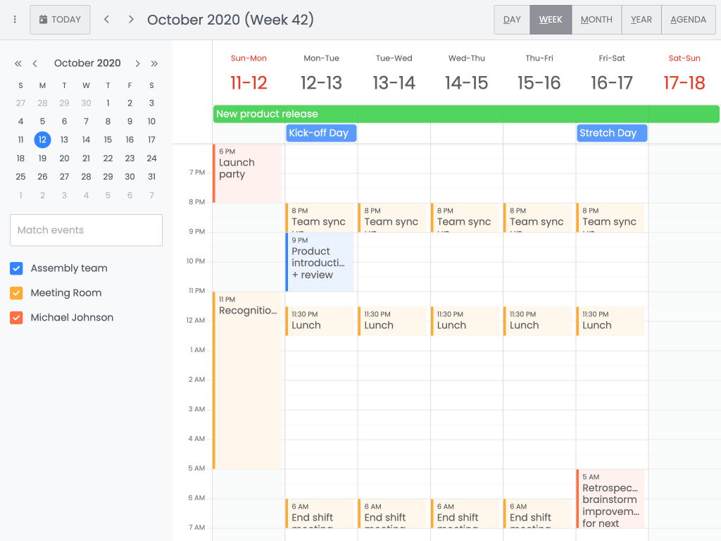 Shifted day example - This example shows how to shift day start times from midnight to 6PM.