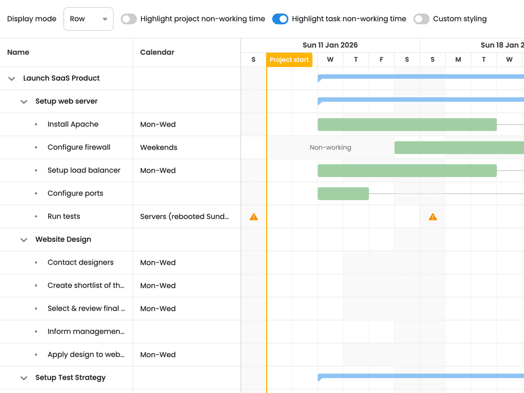 Task calendars