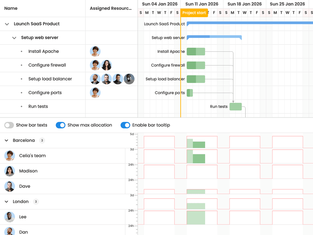 Resource histogram widget