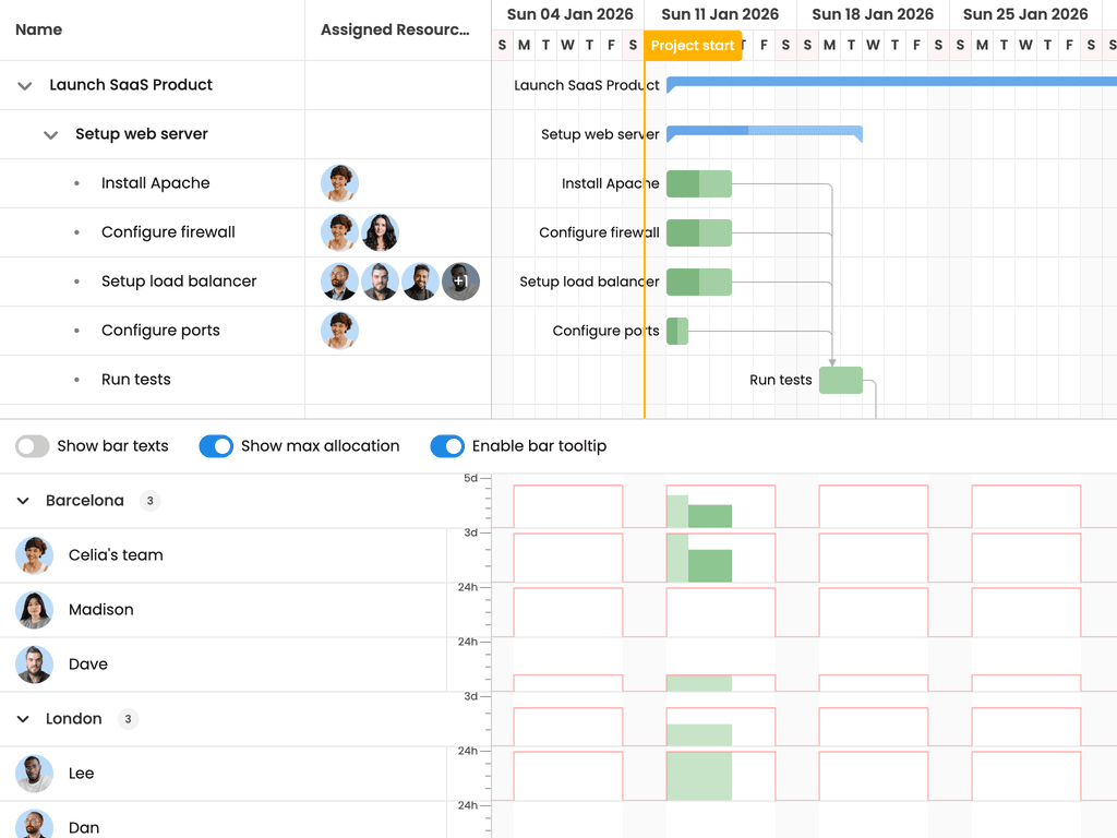 Resource histogram widget