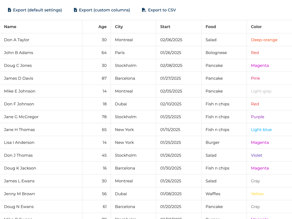 Export to Excel