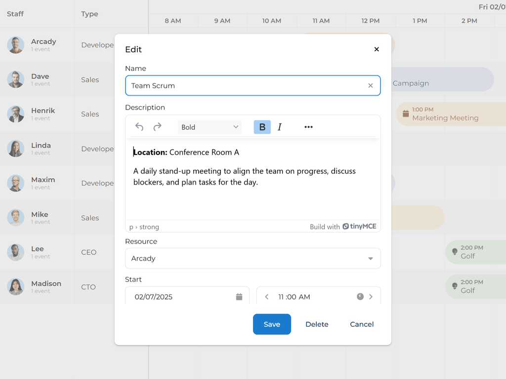 Rich text editor