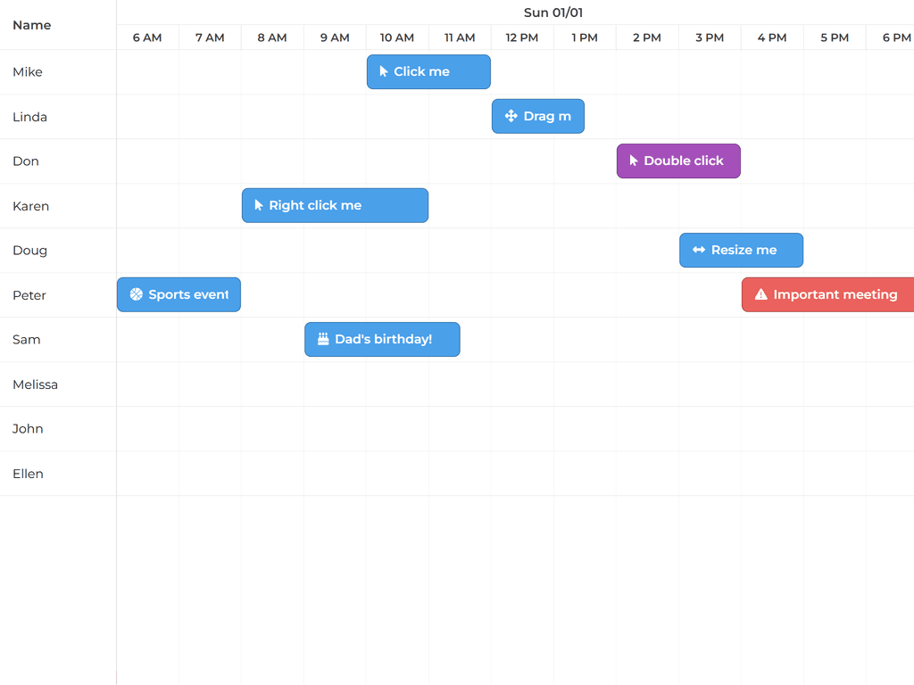 Simple event editor