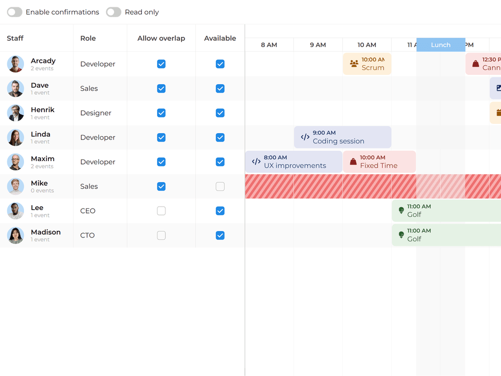 Validation when dragging, creating or resizing tasks