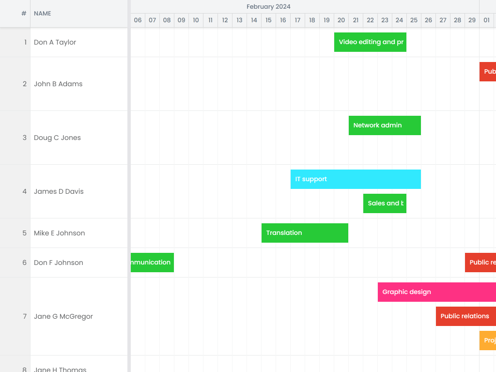 Infinite Scroll - A scheduler which contains a year's worth of events and may be scrolled continuously so that all events may be visited