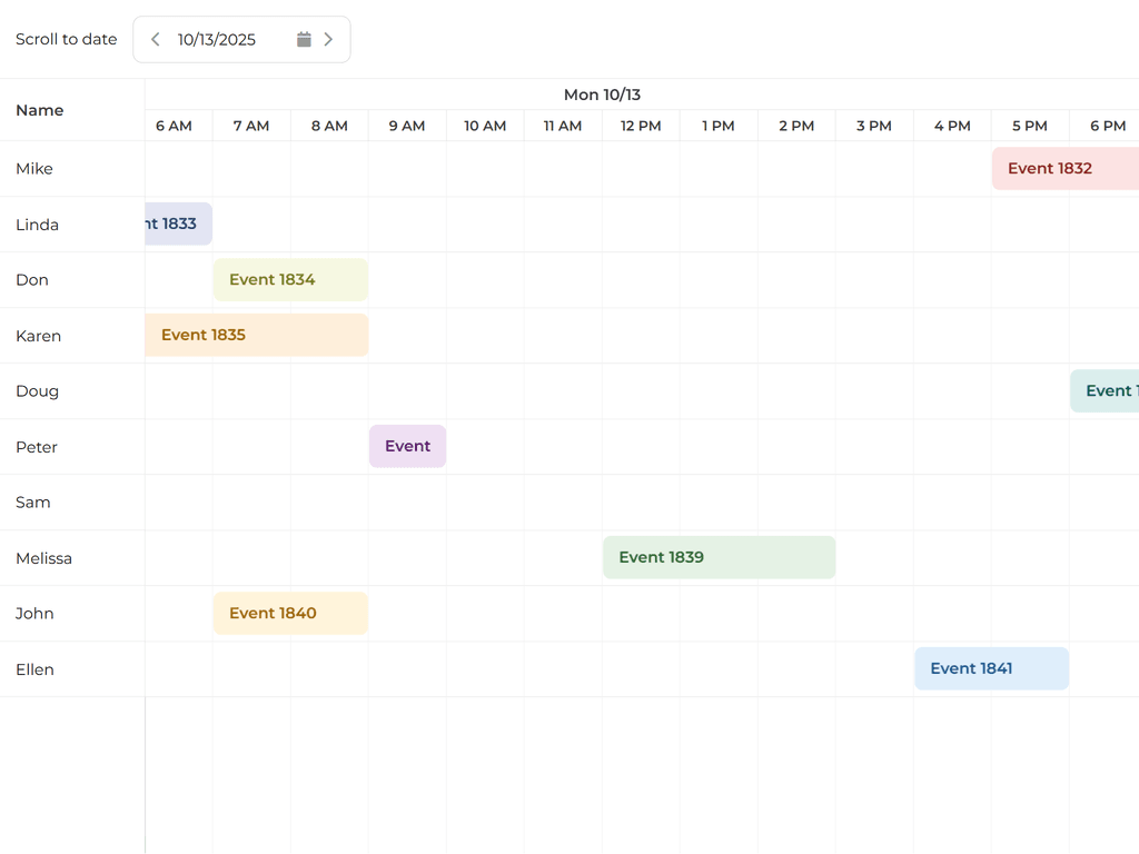 Infinite timeline scrolling
