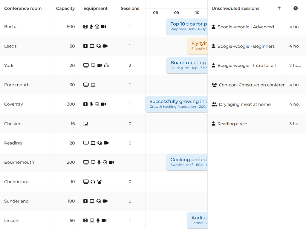 Drag tasks from a grid