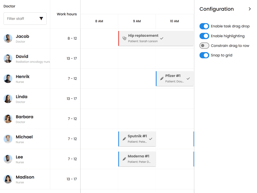 Highlight resource calendars