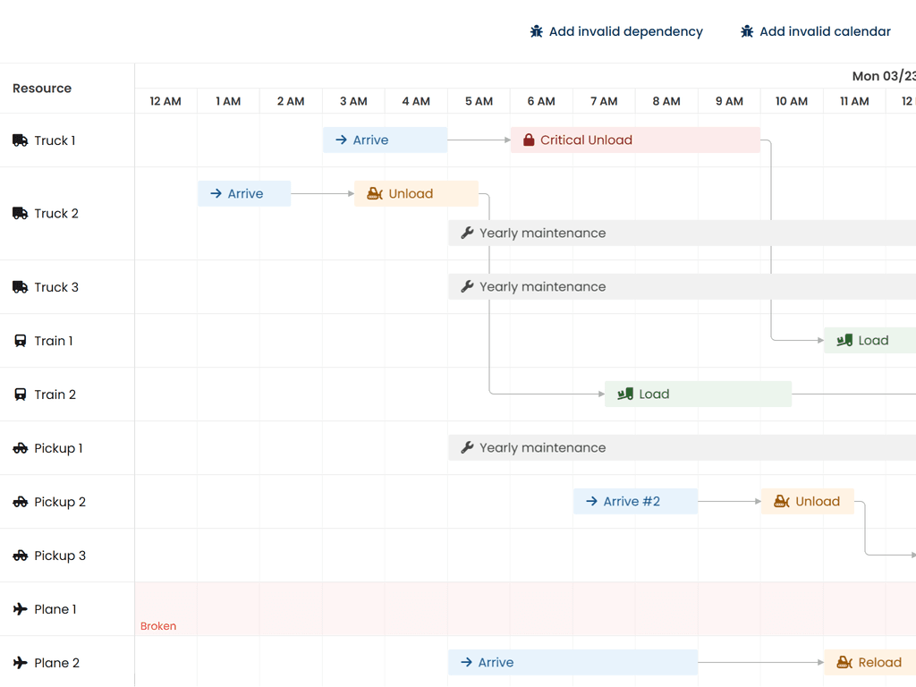 Scheduling conflict resolution popup