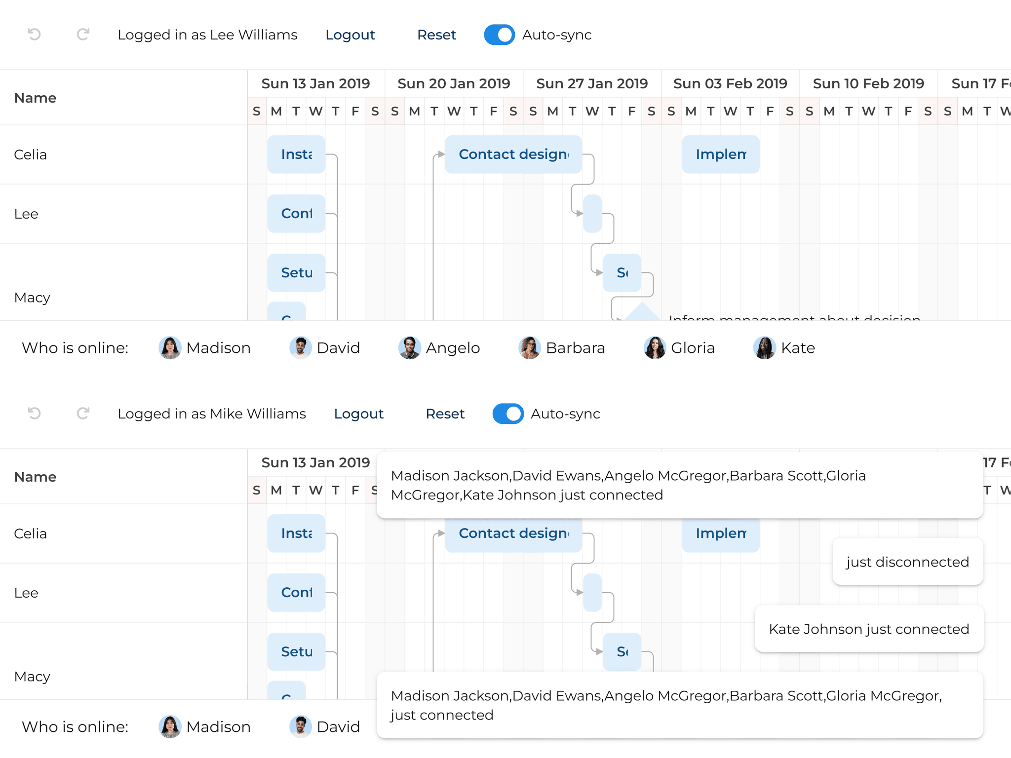 Bryntum Scheduler Pro - SchedulerPro realtime updates demo