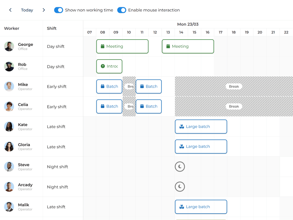 Using resource calendars