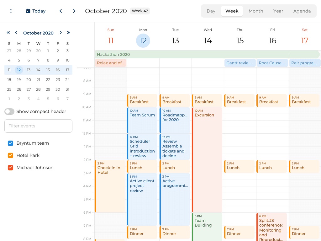 Bryntum Calendar
