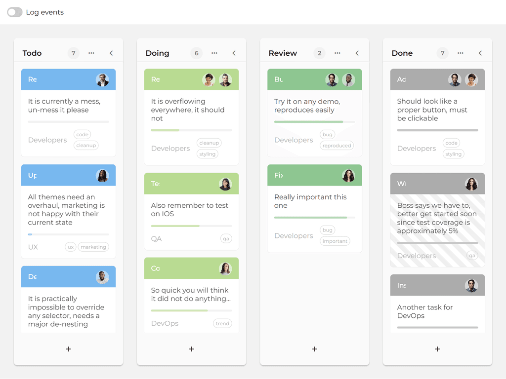 Inline task editing