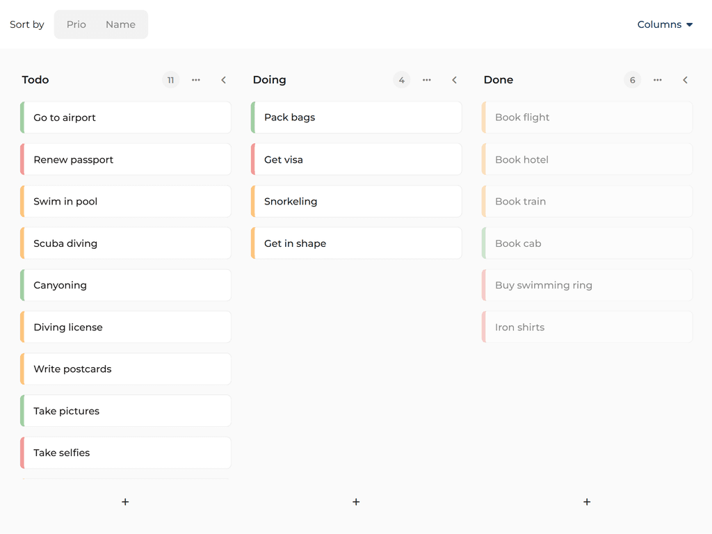 Sorting tasks