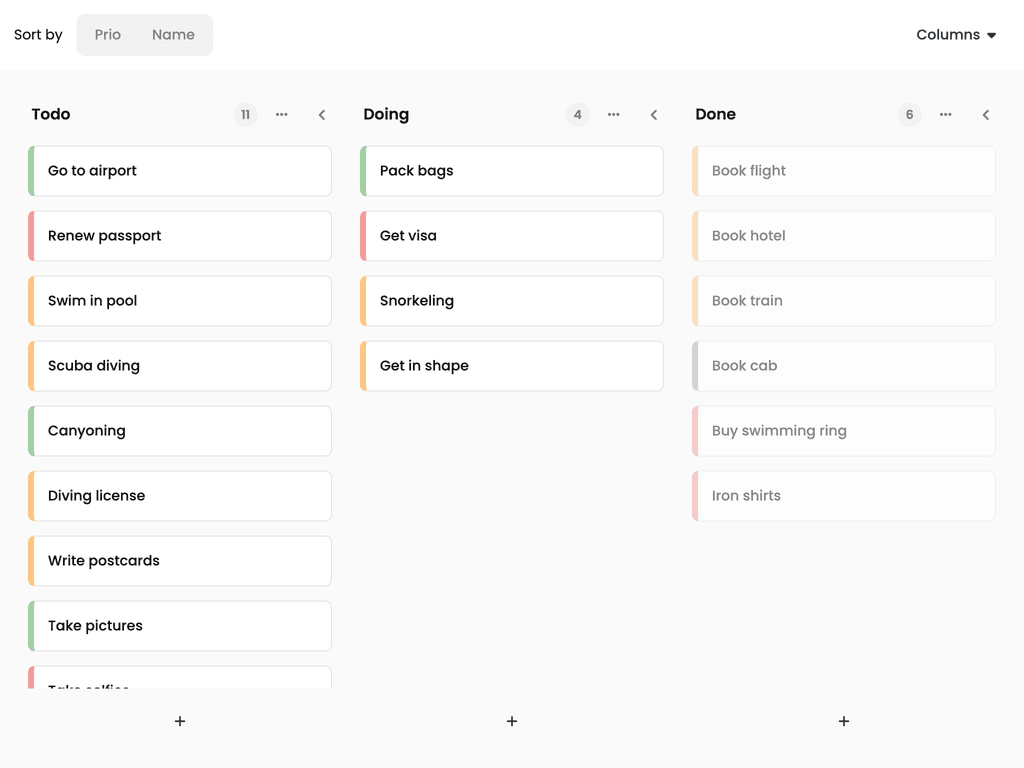 Sorting tasks