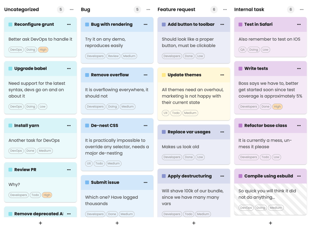 Customized task menu
