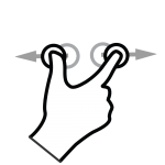 Pinch horizonatally to resize.