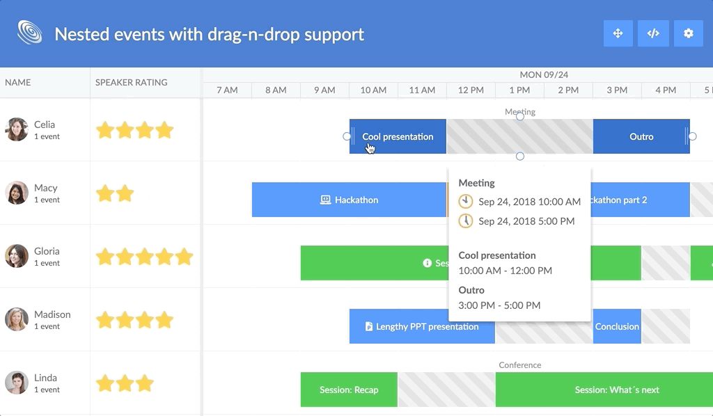 Nested Draggable Events Demo