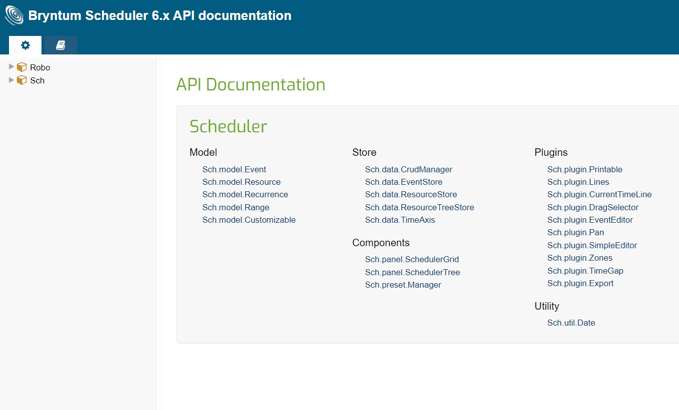 Scheduler for ext js