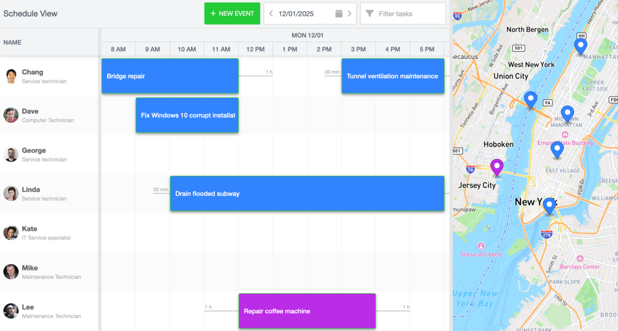 Build a location-based scheduler with Mapbox using Bryntum - Bryntum