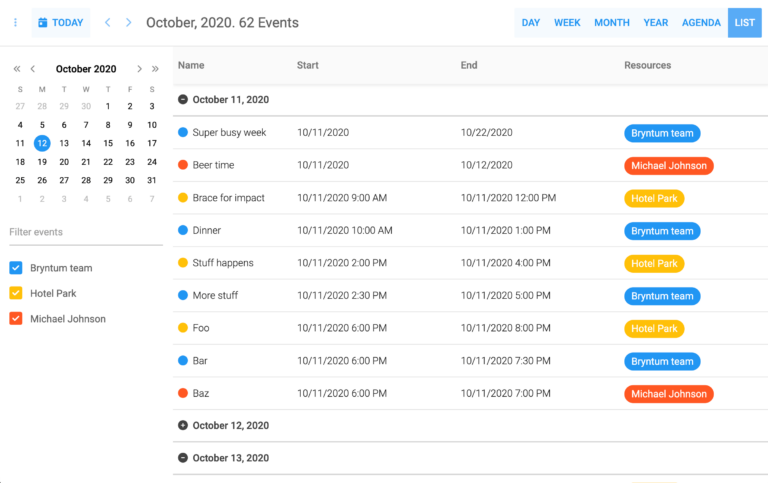 angular-list-view-calendar