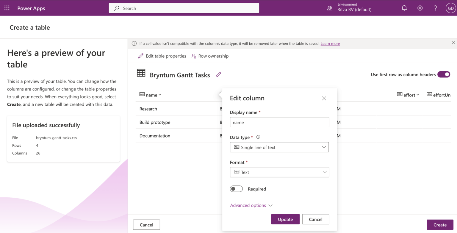 How to build a React Gantt chart in Microsoft Power Apps using Bryntum ...