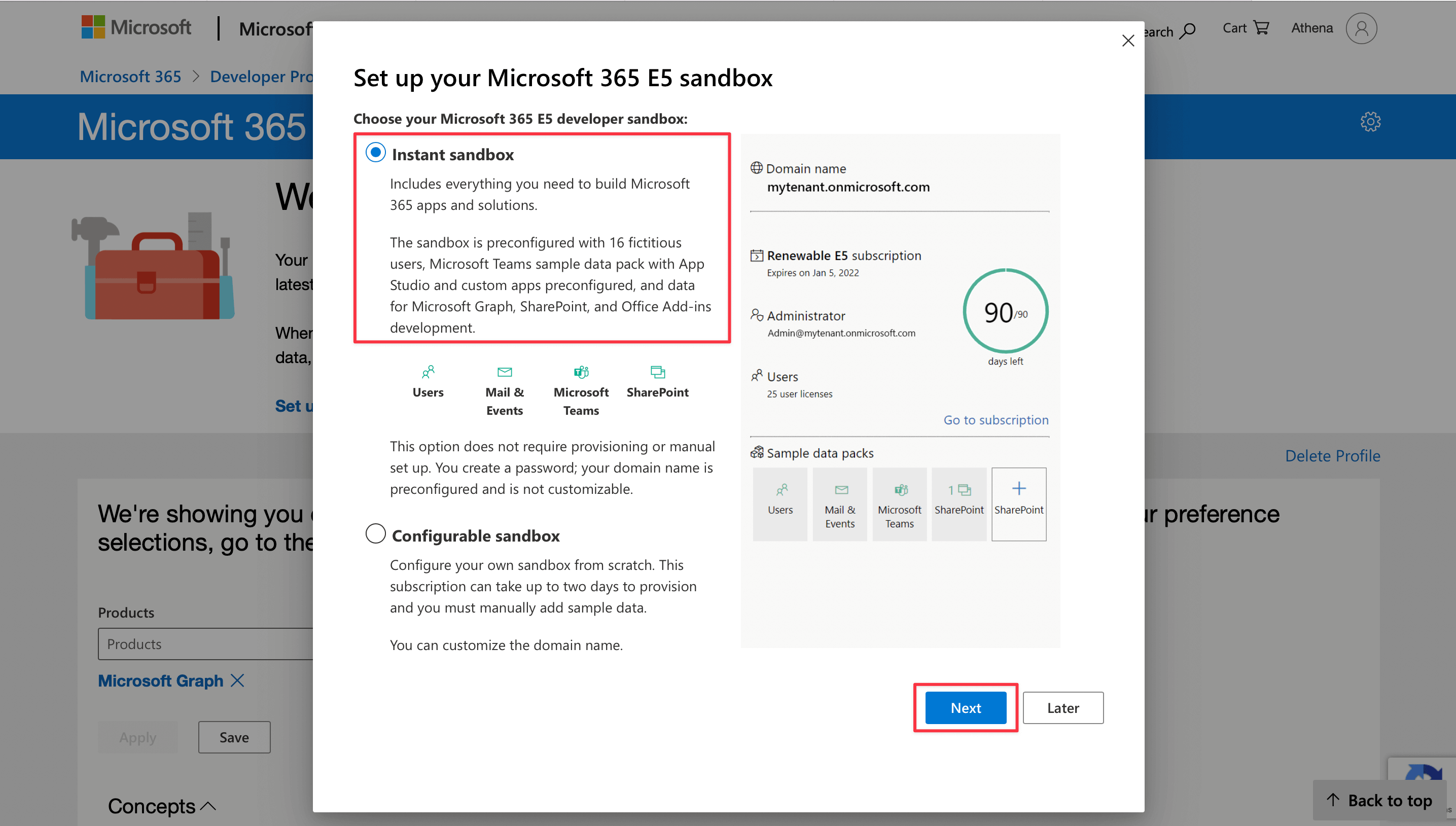 Set up your Microsoft 365 E5 sandbox