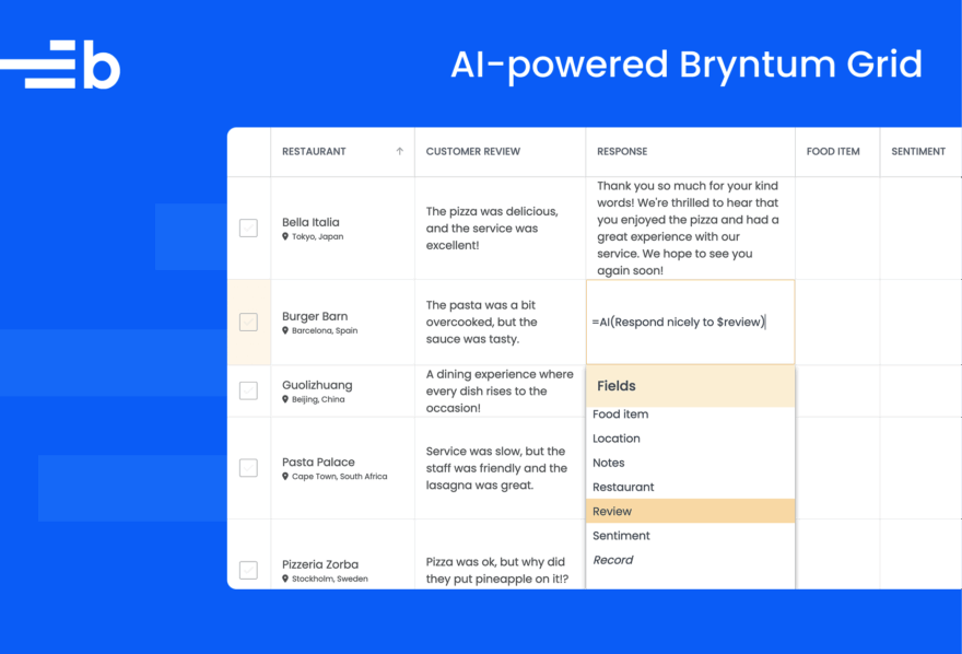 Creating AI-powered columns in Bryntum Grid - Bryntum