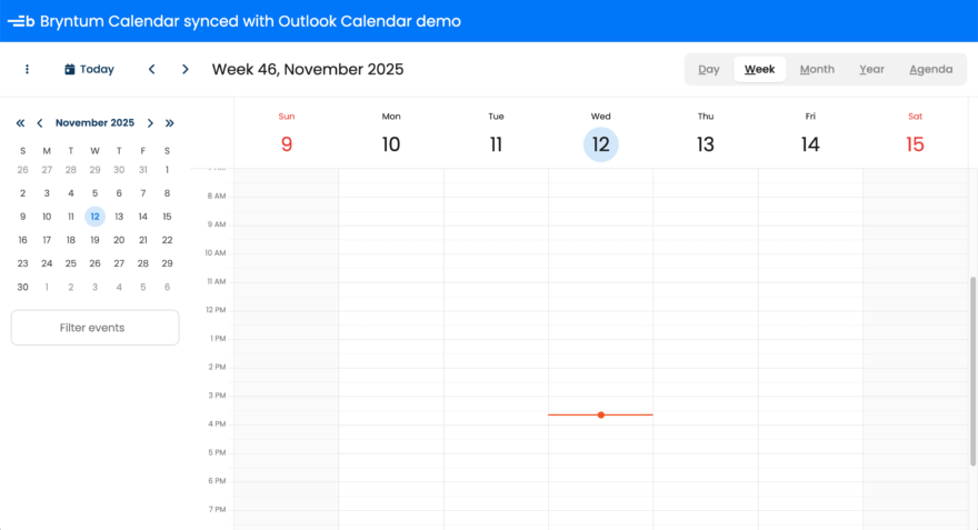 How to connect and sync a React Bryntum Calendar to a Microsoft Outlook ...