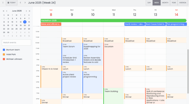 The best JavaScript scheduler components - Bryntum