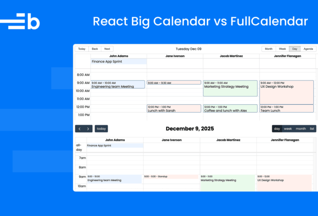 React FullCalendar vs Big Calendar - Bryntum